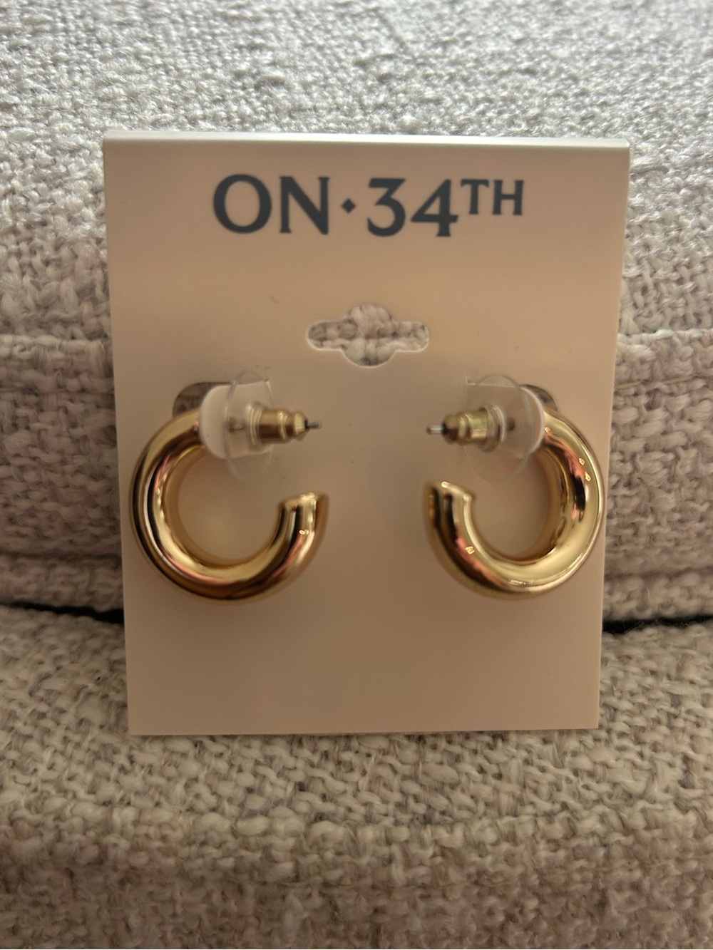 ON 34TH Gold Chunky Hoop Earrings